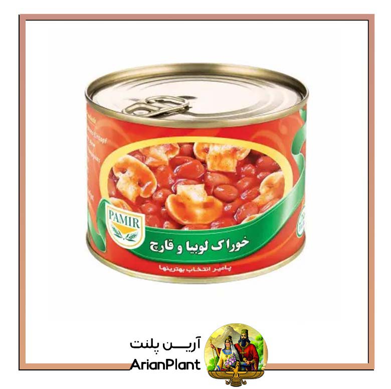 کنسرو خوراک لوبیا با قارچ پامیر 680 گرم